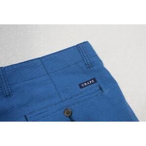 Chaps Ralph Lauren Khaki Chino Shorts Blue Casual Flat 9" INS Mens Sz 36 NWT
